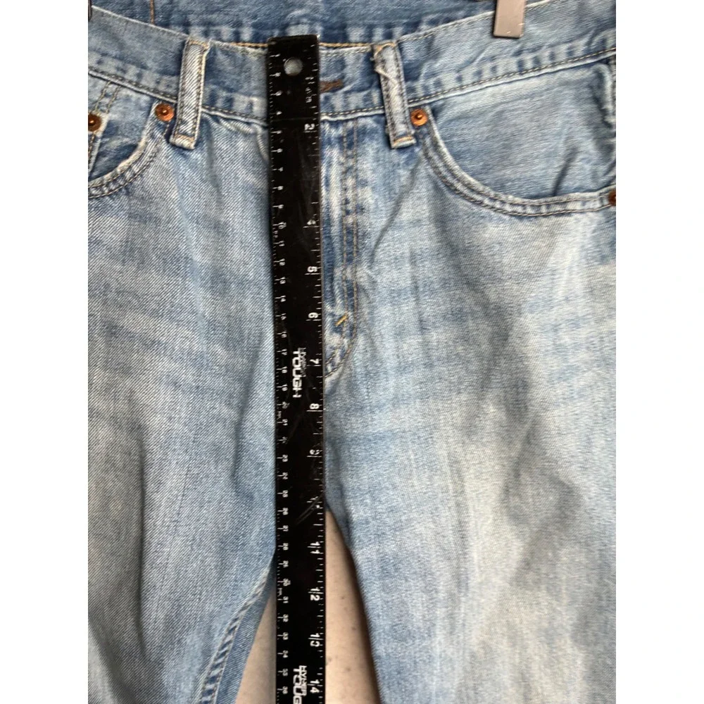 Levis 505 Regular Fit Straight Leg Light Wash Blue Denim Jeans Mens 30x32